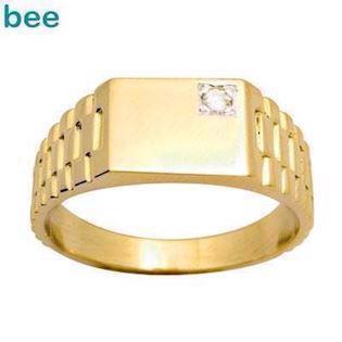 Bee Jewelry Men´s Diamond Ring - "Rolex Look" 9 ct gold finger ring shiny, model 24637